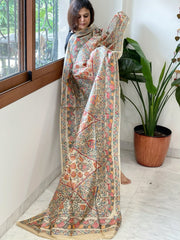 Handpainted Madhubani Dupatta in Pure Tussar Silk - Masakalee