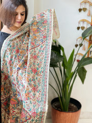 Handpainted Madhubani Dupatta in Pure Tussar Silk - Masakalee