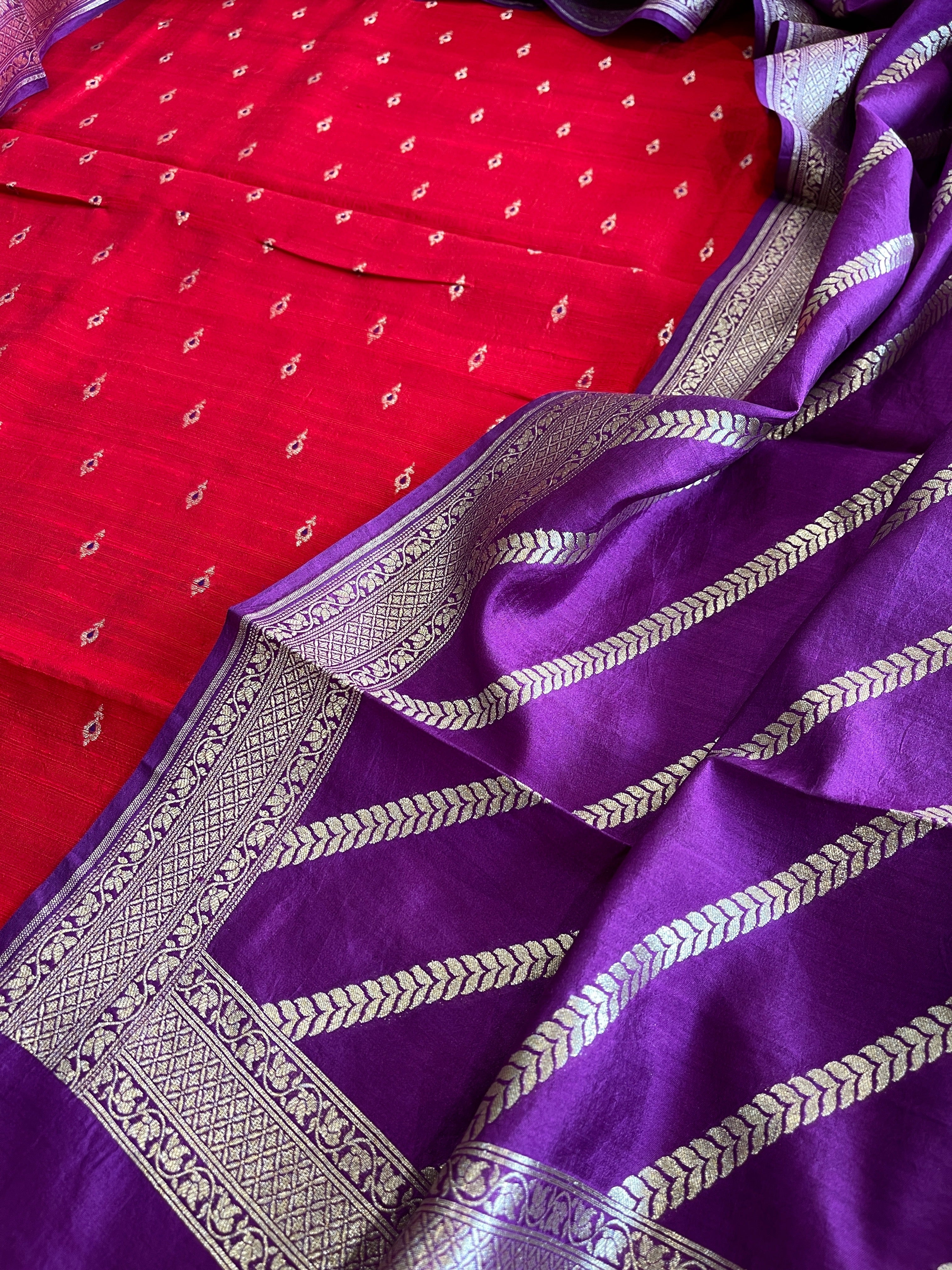 Handwoven Banarasi Suit Set in Pure Silk - Masakalee