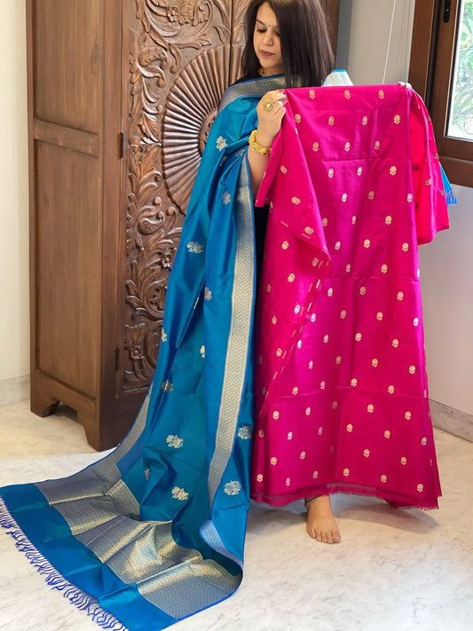 Handwoven Banarasi Suit Set in Pure Silk - Masakalee