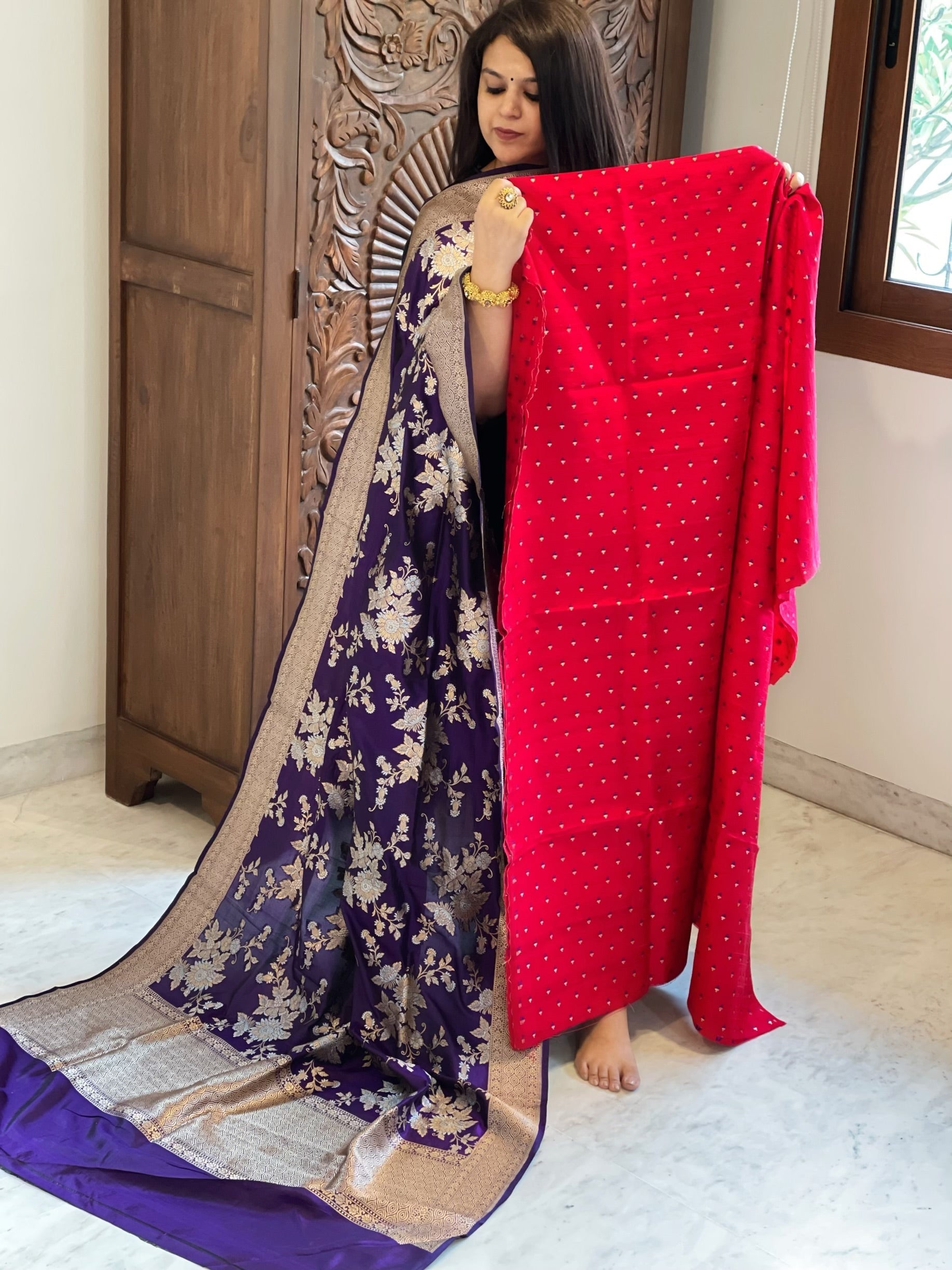 Handwoven Banarasi Suit Set in Pure Silk - Masakalee