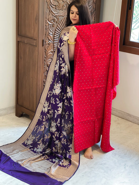 Handwoven Banarasi Suit Set in Pure Silk - Masakalee