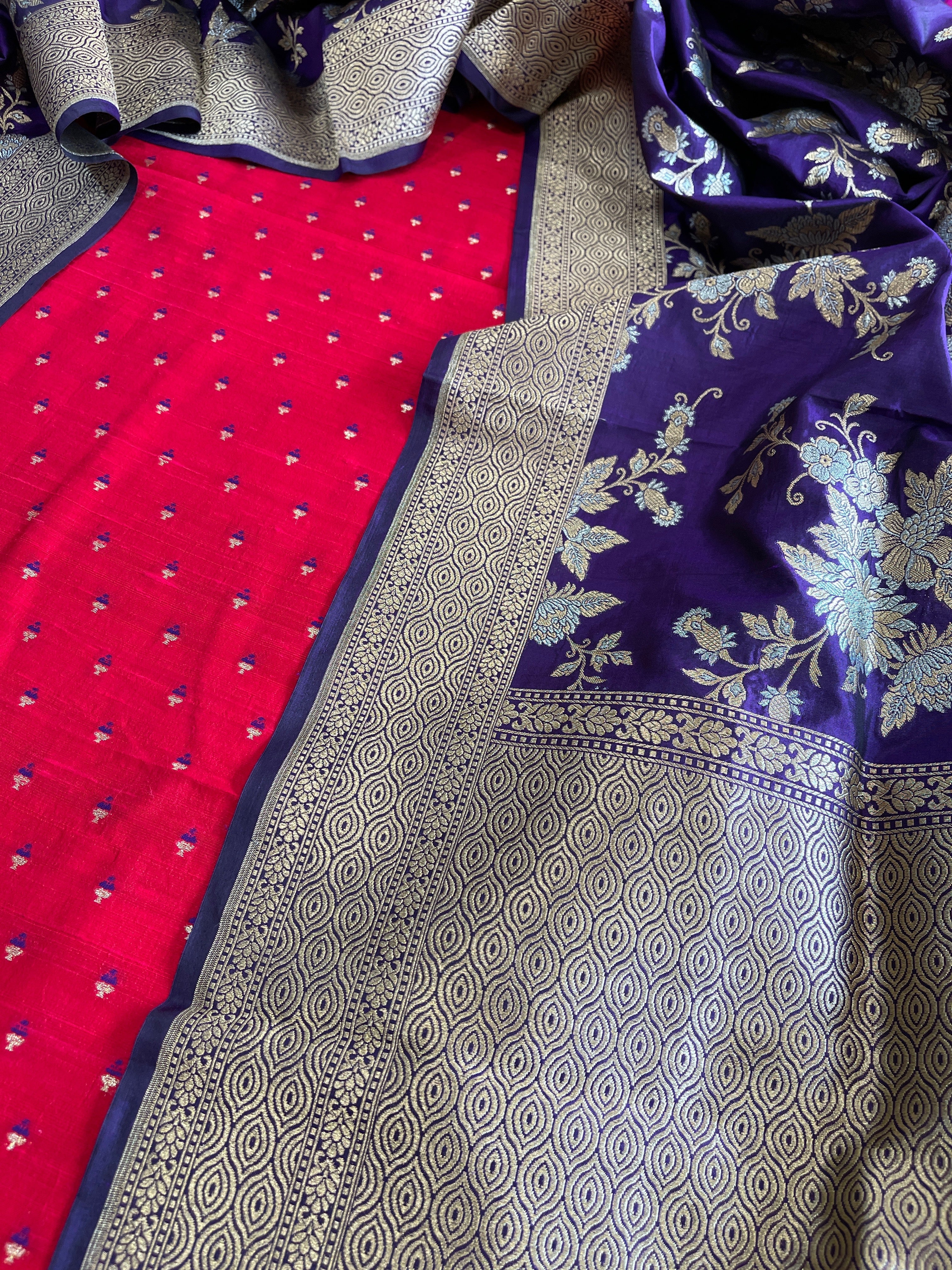 Handwoven Banarasi Suit Set in Pure Silk - Masakalee