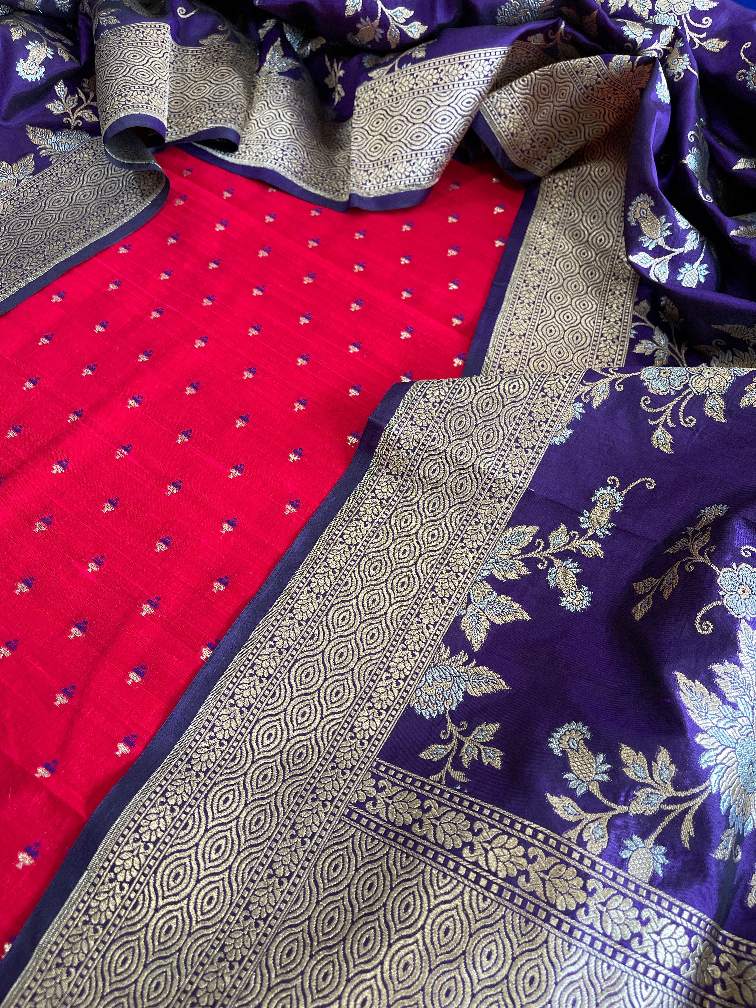 Handwoven Banarasi Suit Set in Pure Silk - Masakalee