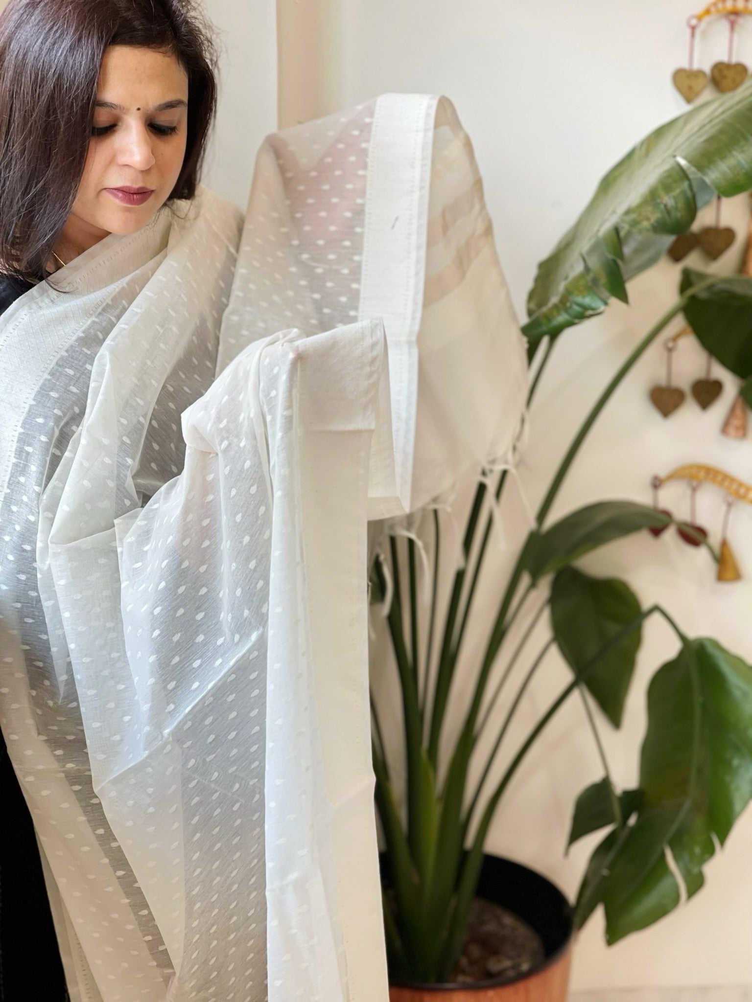 Handwoven Chanderi Dupatta with Self Design - Masakalee