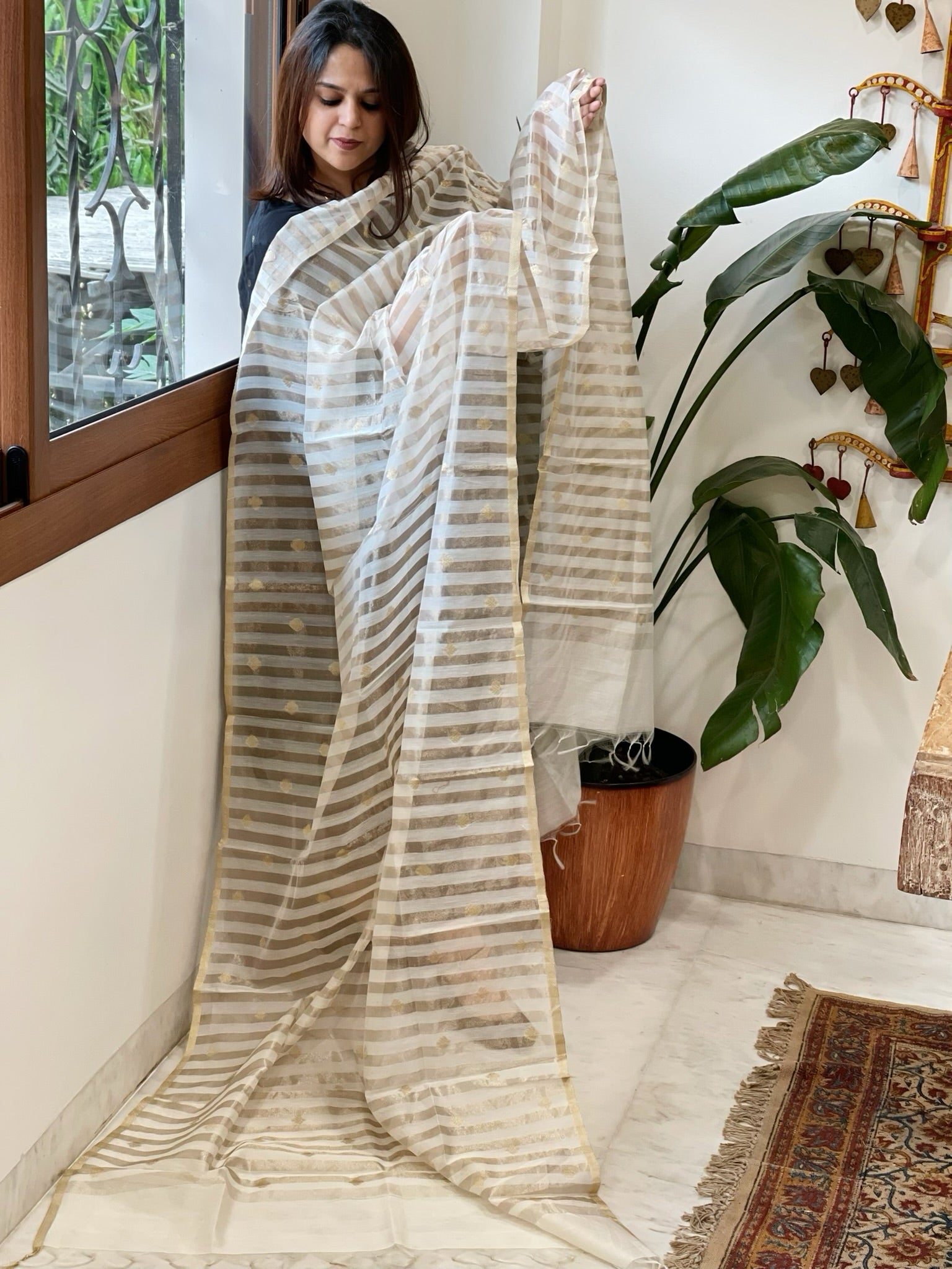 Handwoven Chanderi Zari Dupatta - Masakalee