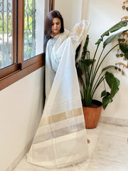Handwoven Chanderi Zari Dupatta - Masakalee