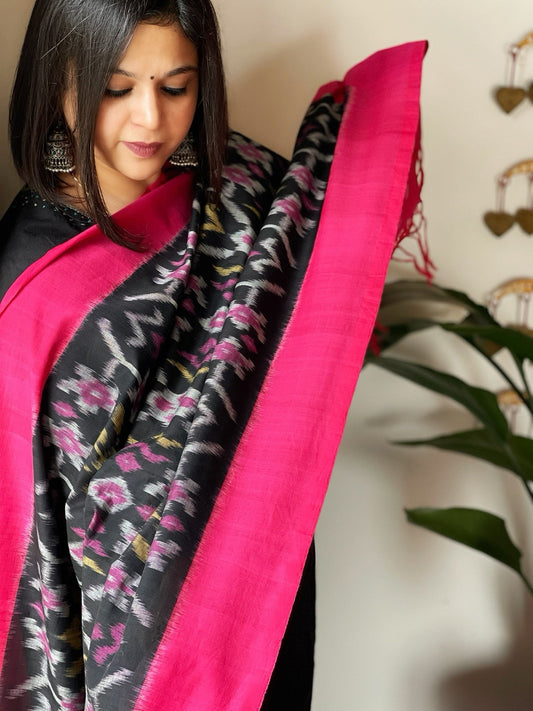 Handwoven Ikat Dupatta in Cotton - Masakalee