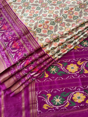 Handwoven Ikat Patola Saree in Pure Silk - Masakalee