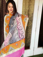 Handwoven Kota Cotton Handpainted Dupatta - Masakalee