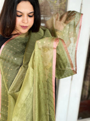 Handwoven Zari & Sequin Weaving Dupatta in Pure Silk - Masakalee