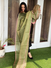 Handwoven Zari & Sequin Weaving Dupatta in Pure Silk - Masakalee