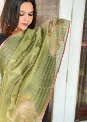 Handwoven Zari & Sequin Weaving Dupatta in Pure Silk - Masakalee