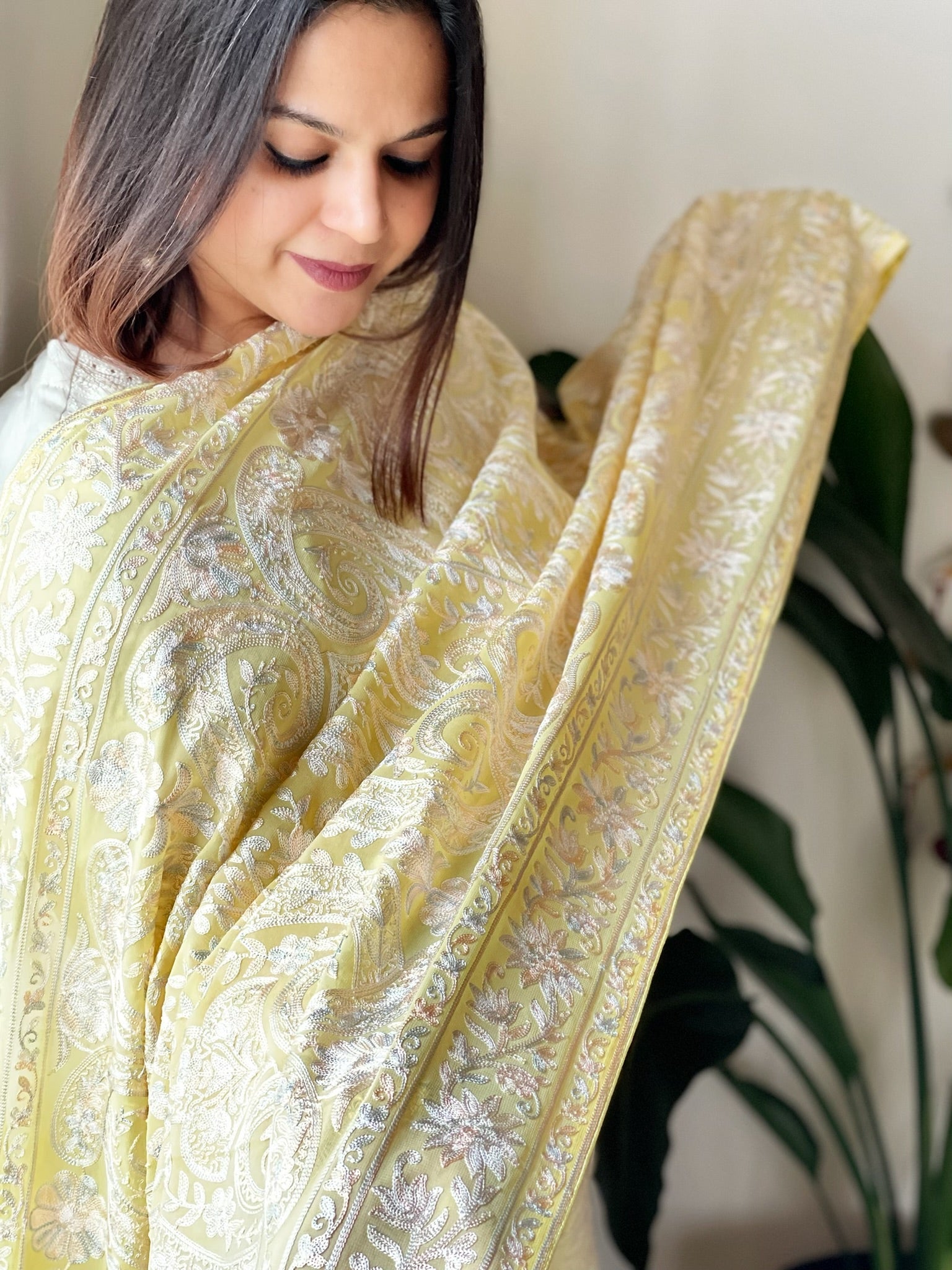 Heavy Thread Embroidered Dupatta in Georgette - Masakalee