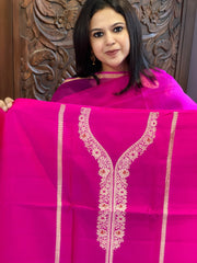 Hot Pink Designer Banarasi Suit Set in Pure Silk - Masakalee
