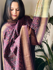 Cola Handwoven Ikat Dupatta Pure Silk-Cotton