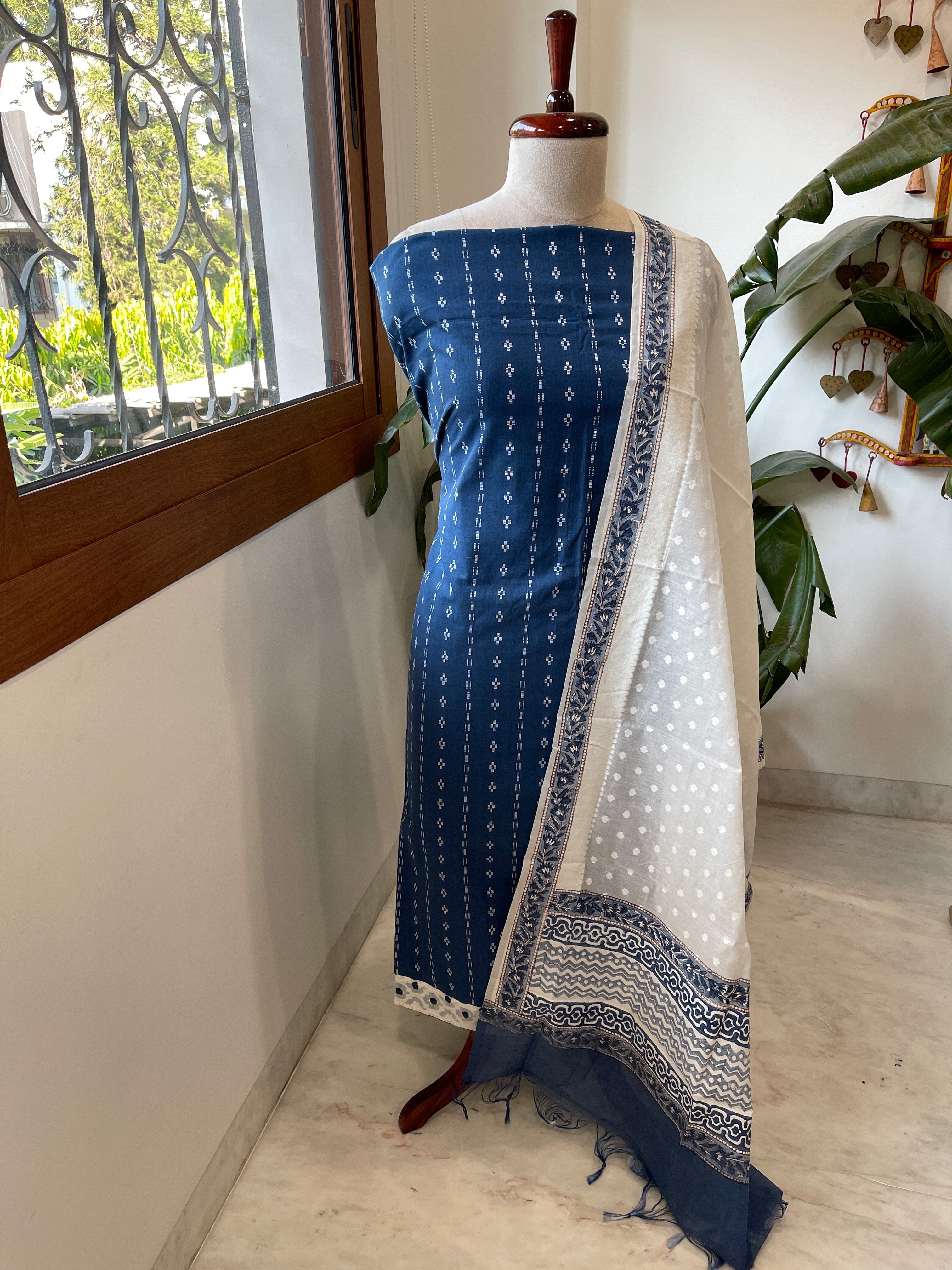 Indigo Handwoven Suit Sets in Pure Cotton - Masakalee