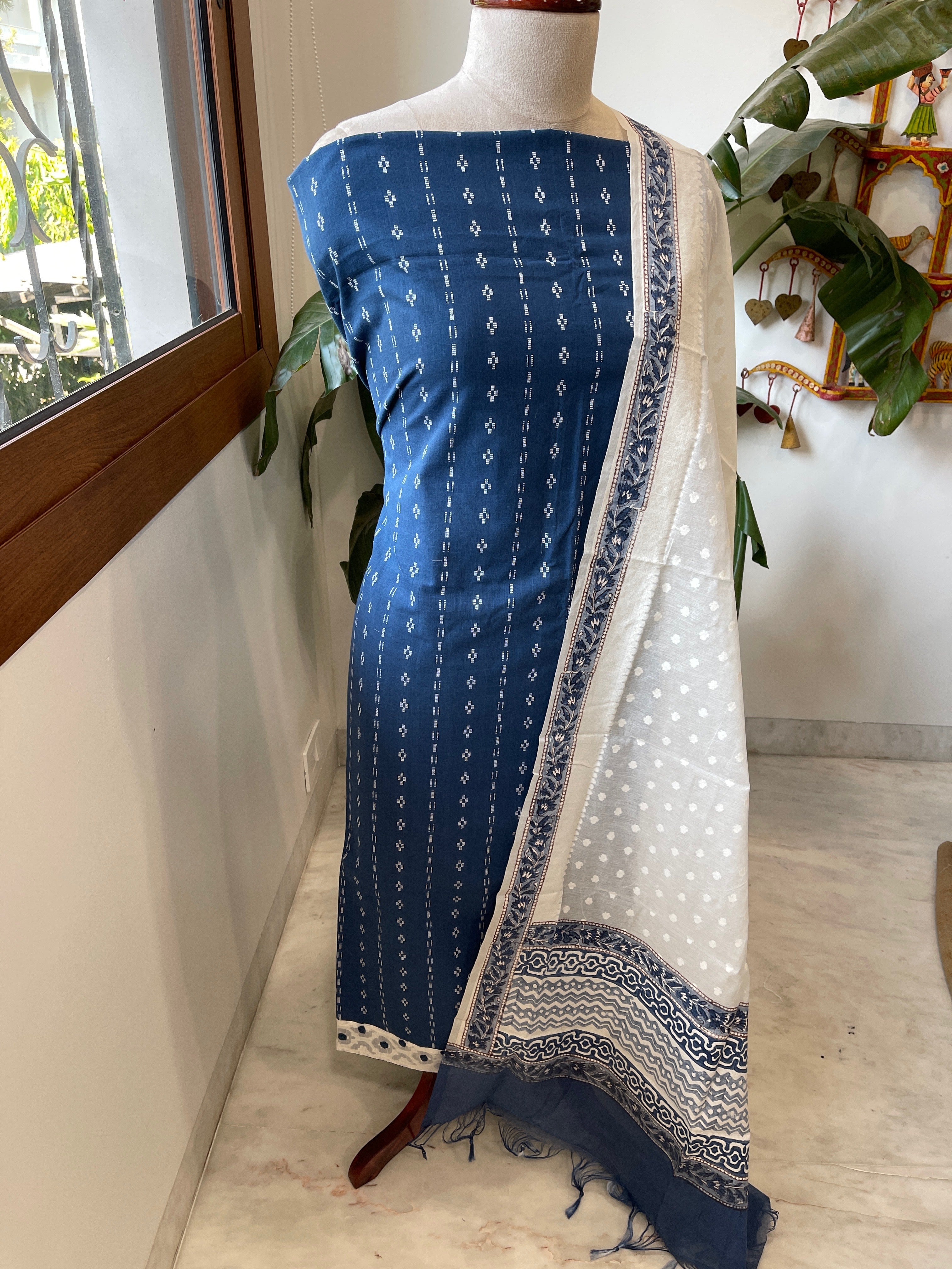 Indigo Handwoven Suit Sets in Pure Cotton - Masakalee
