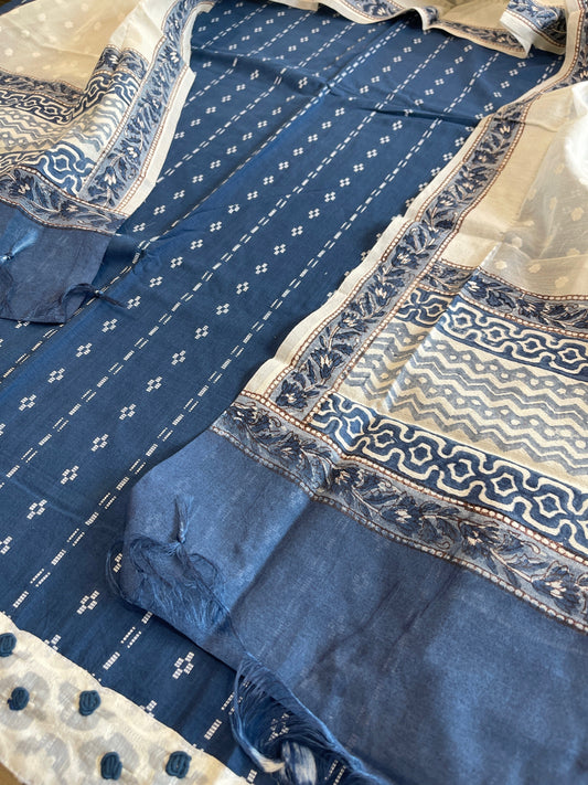 Indigo Handwoven Suit Sets in Pure Cotton - Masakalee