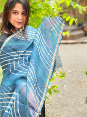 Indigo Kota Silk Leheriya Dupatta - Masakalee