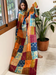 Kantha Patchwork Dupatta cum Stole in Silk - Masakalee