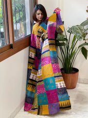 Kantha Patchwork Dupatta cum Stole in Silk - Masakalee