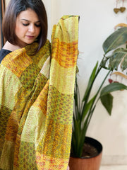 Kantha Patchwork Dupatta cum Stole in Silk - Masakalee