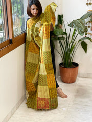 Kantha Patchwork Dupatta cum Stole in Silk - Masakalee