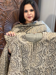 Kashish Dupatta Set (Kurta+Dupatta) with Handblock Print in Pure Tussar Silk - Masakalee