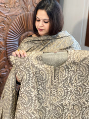 Kashish Dupatta Set (Kurta+Dupatta) with Handblock Print in Pure Tussar Silk - Masakalee