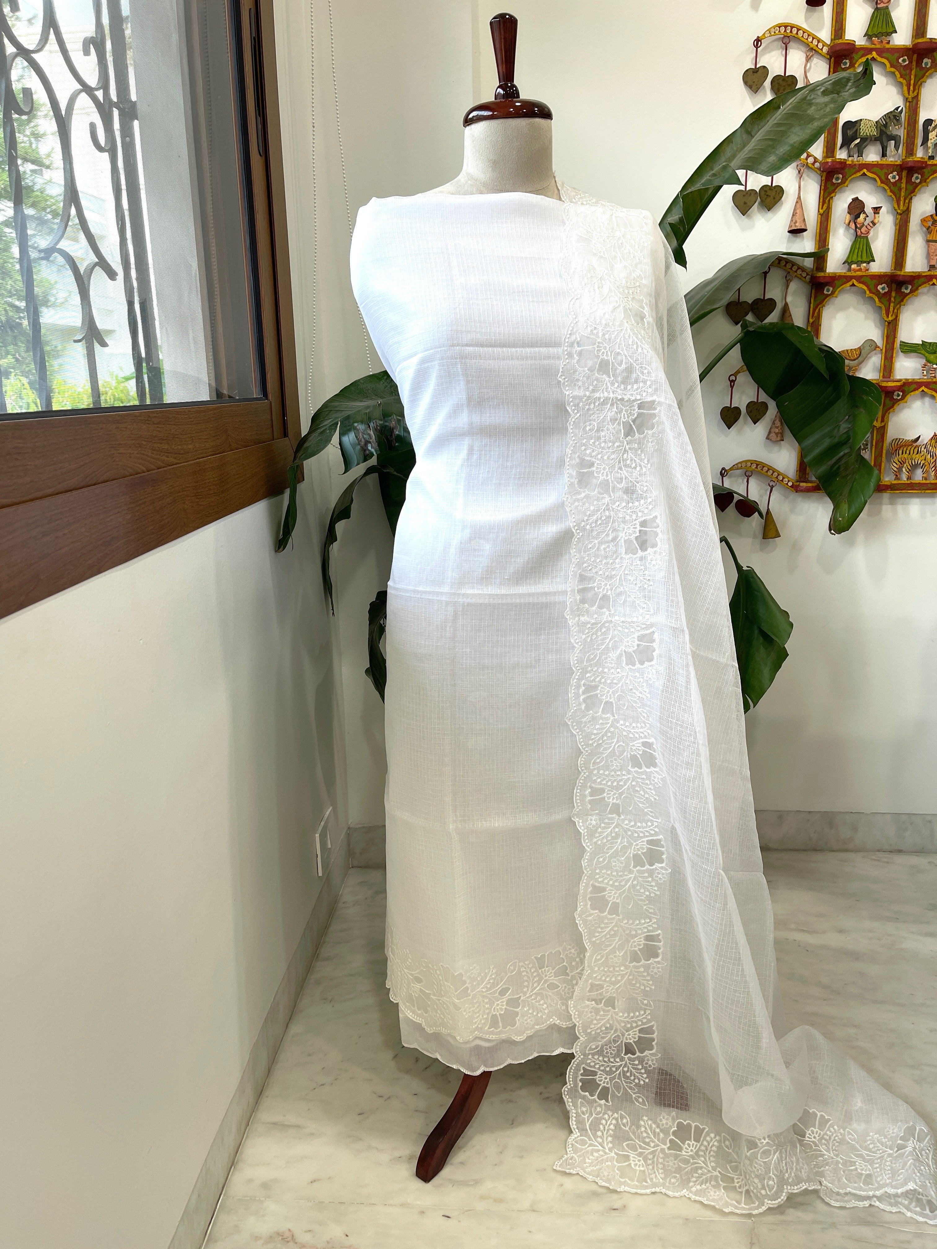 Kota Cotton Suit Set with Cut Work - Masakalee