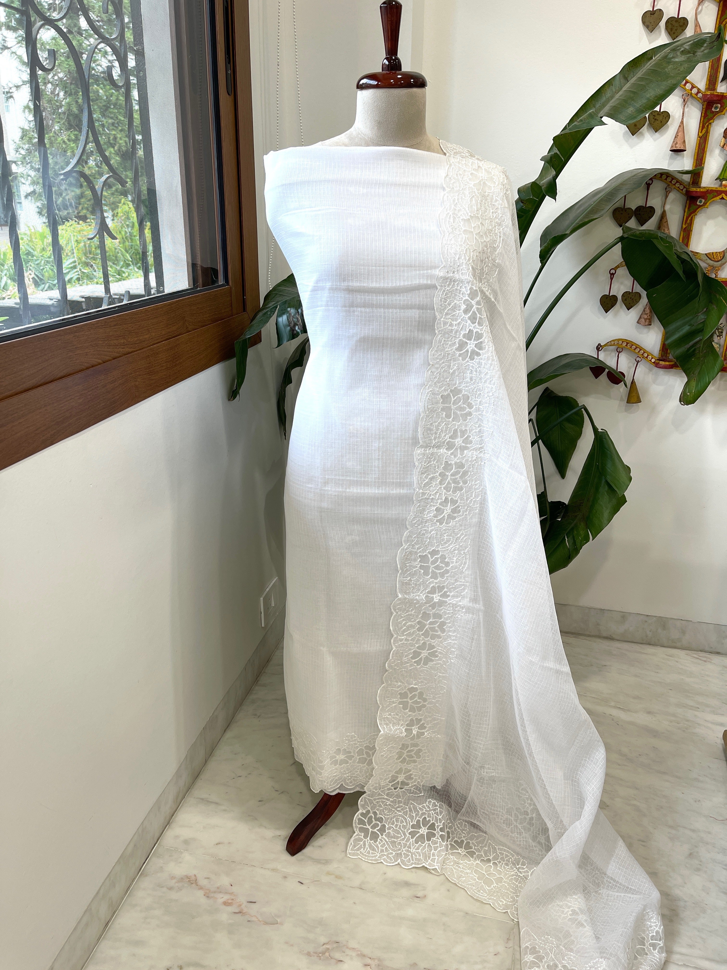 Kota Cotton Suit Set with Cut Work - Masakalee