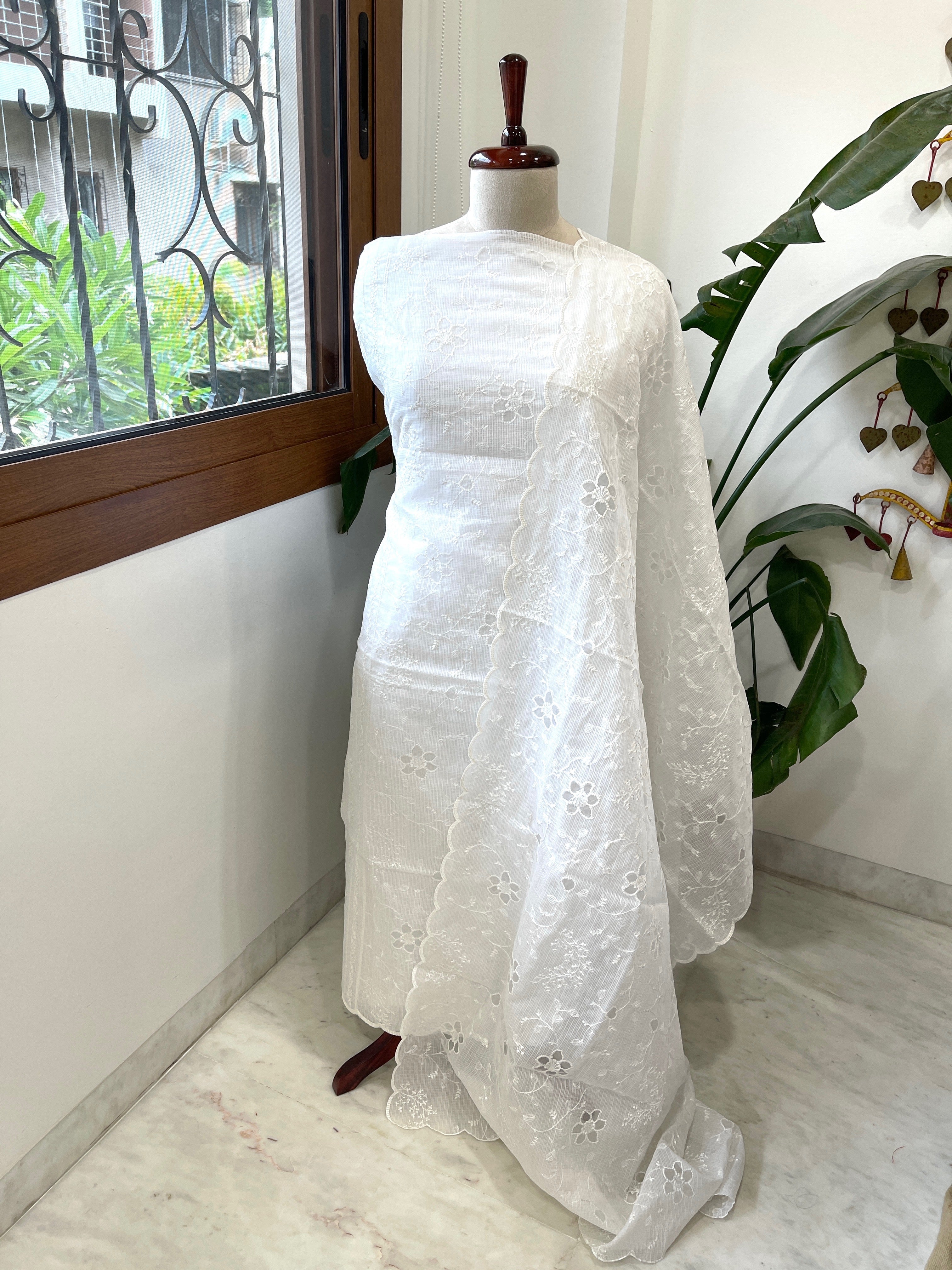 Kota Cotton Suit Set with Cut Work - Masakalee