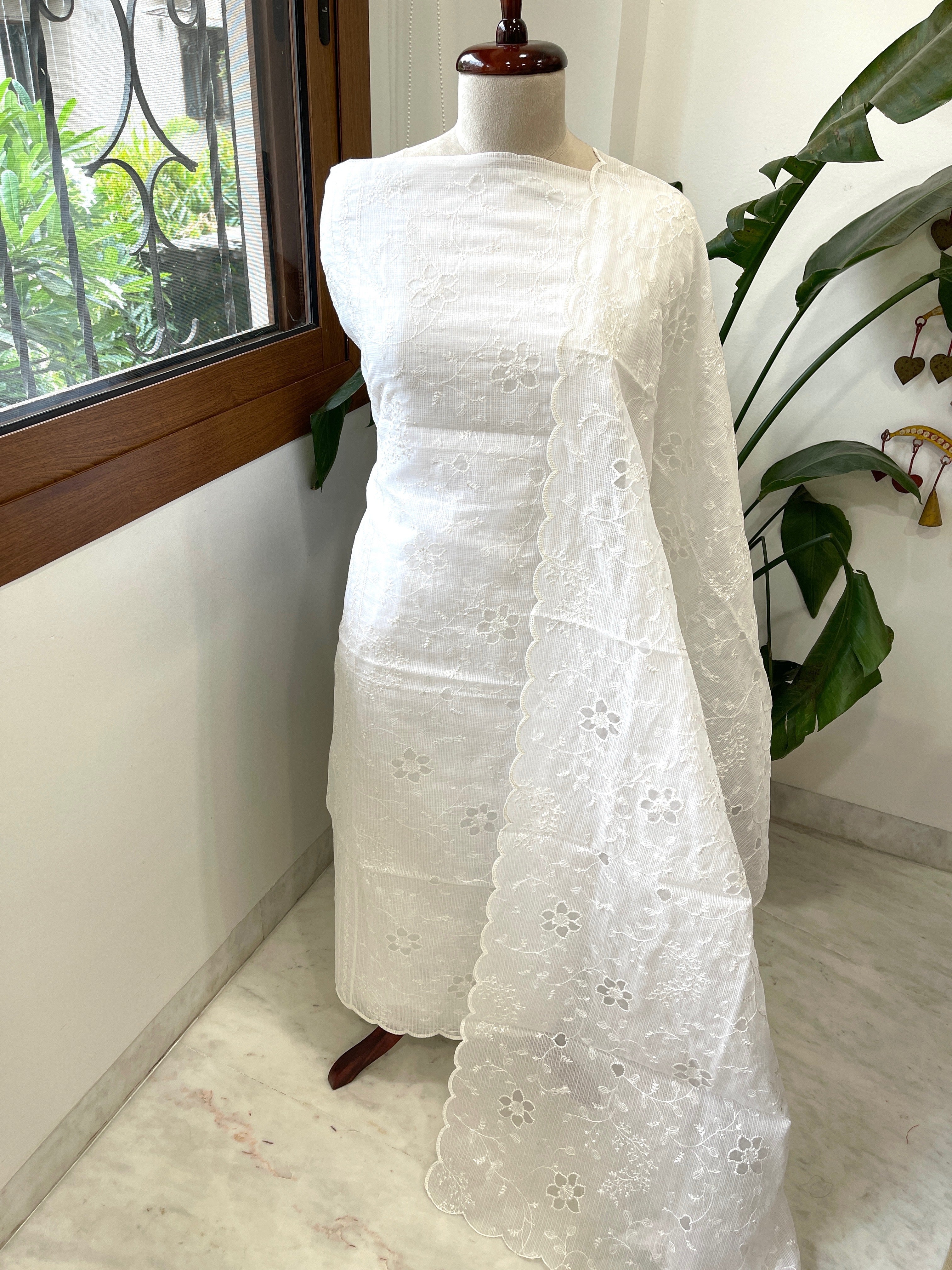 Kota Cotton Suit Set with Cut Work - Masakalee