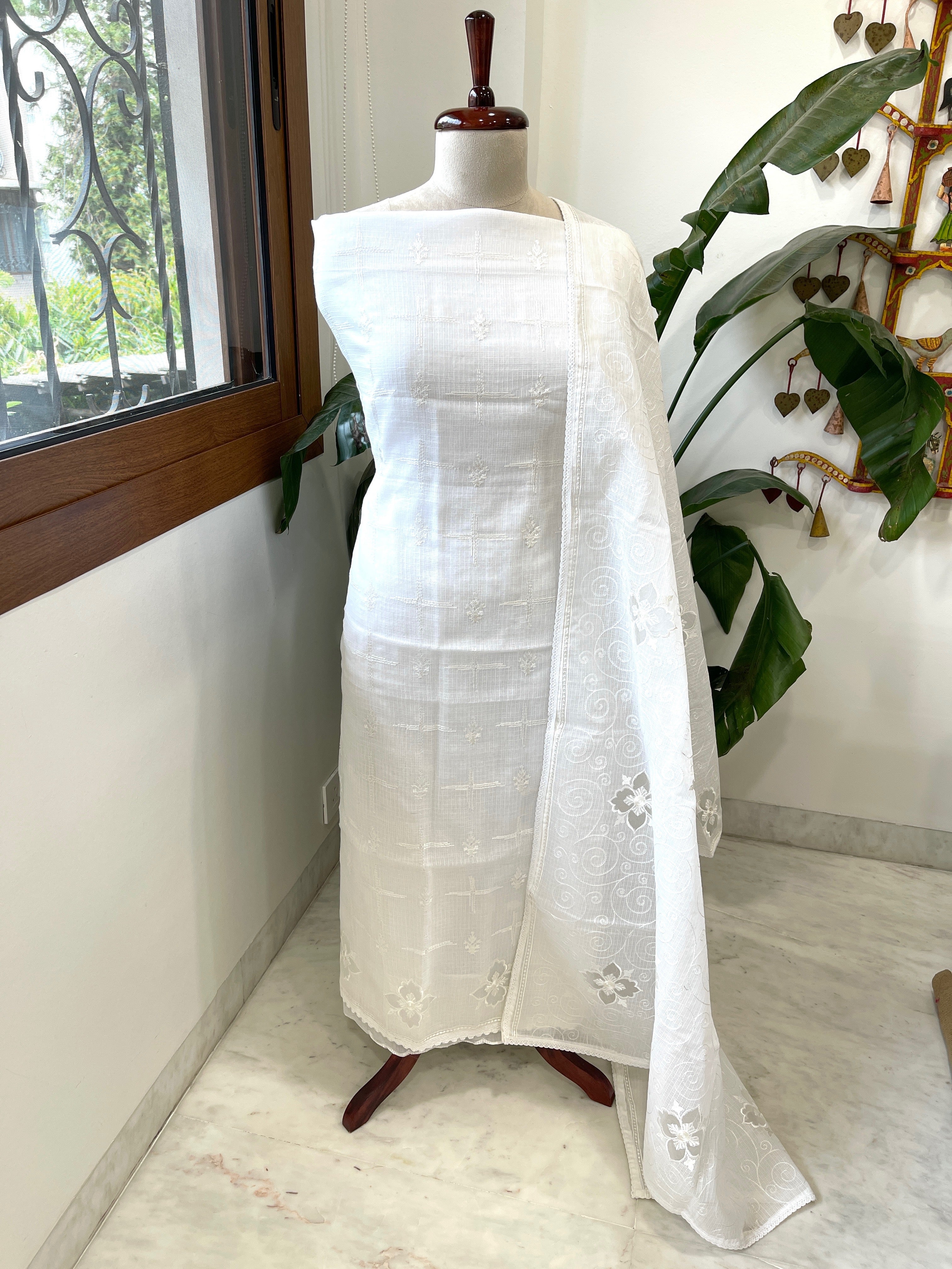 Kota Cotton Suit Set with Cut Work - Masakalee