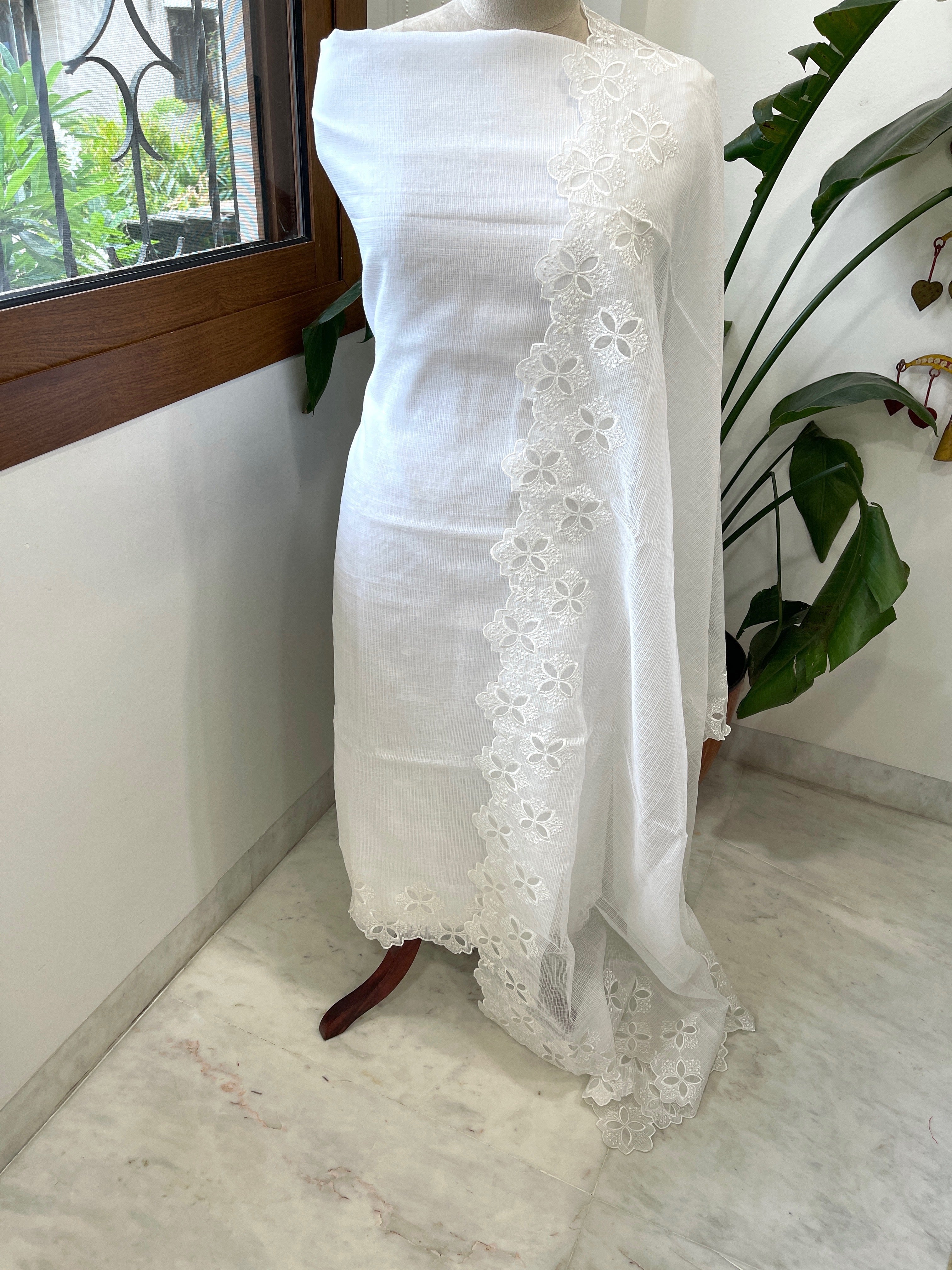 Kota Cotton Suit Set with Cut Work - Masakalee