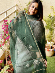 Kota Silk Dupatta with Aari Embroidery - Masakalee