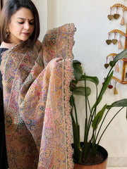 Lavender Chinon Dupatta with Aari Embroidery - Masakalee
