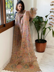 Lavender Chinon Dupatta with Aari Embroidery - Masakalee
