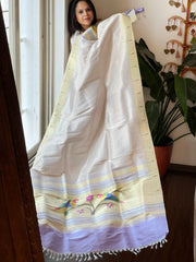 Lavender Handwoven Paithani Dupatta in Pure Silk - Masakalee