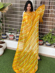 Leheriya Dupatta with Gotapatti Handwork - Masakalee