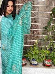 Leheriya Dupatta with Gotapatti Handwork - Masakalee