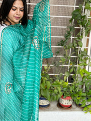 Leheriya Dupatta with Gotapatti Handwork - Masakalee