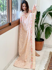 Lite Pink Parsi Gara Embroidery Dupatta in Georgette - Masakalee