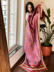 Maroon Handwoven Rajkot Patola with Gotapatti Handwork in Pure Silk - Masakalee