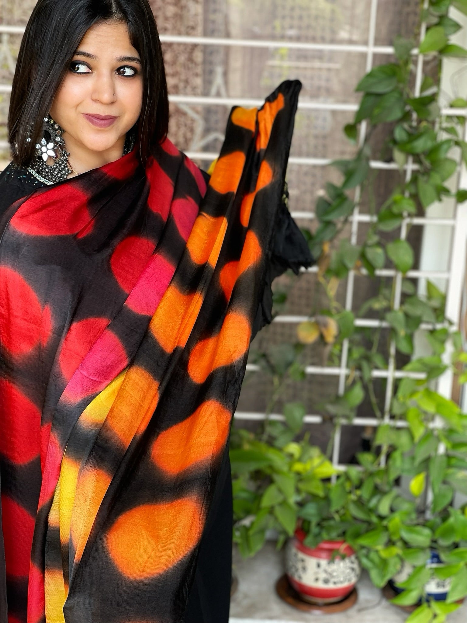 Modal Silk Clamp Dyed Dupatta - Masakalee