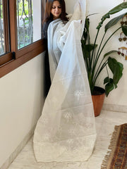 Mul Chanderi Dupatta with Thread Embroidery - Masakalee