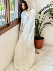 Off-White Cotton Dupatta with Embroidery - Masakalee