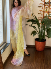 Organza Dupatta with Gold Pearl & Sequin Work - Masakalee