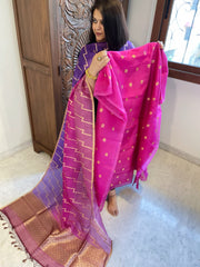Pink Designer Banarasi Suit Set in Pure Organza - Masakalee